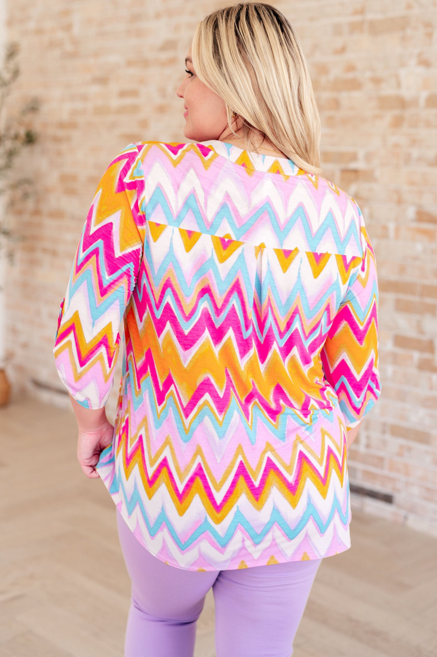 Lizzy Top in Orange Multi Chevron-Tops-Ave Shops-Market Street Nest, Fashionable Clothing, Shoes and Home Décor Located in Mabank, TX