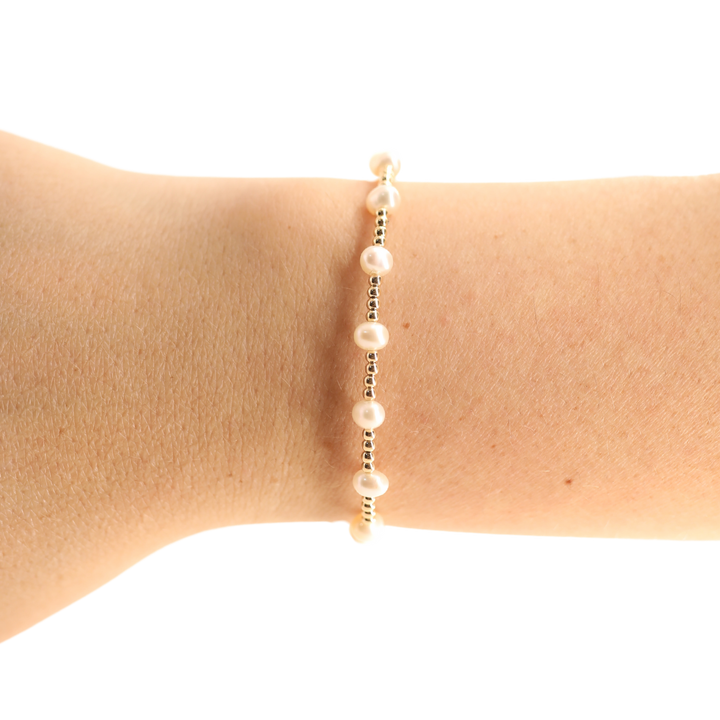 Lolo Pearl Bracelet in Gold-Beaded Blondes-Market Street Nest, Fashionable Clothing, Shoes and Home Décor Located in Mabank, TX