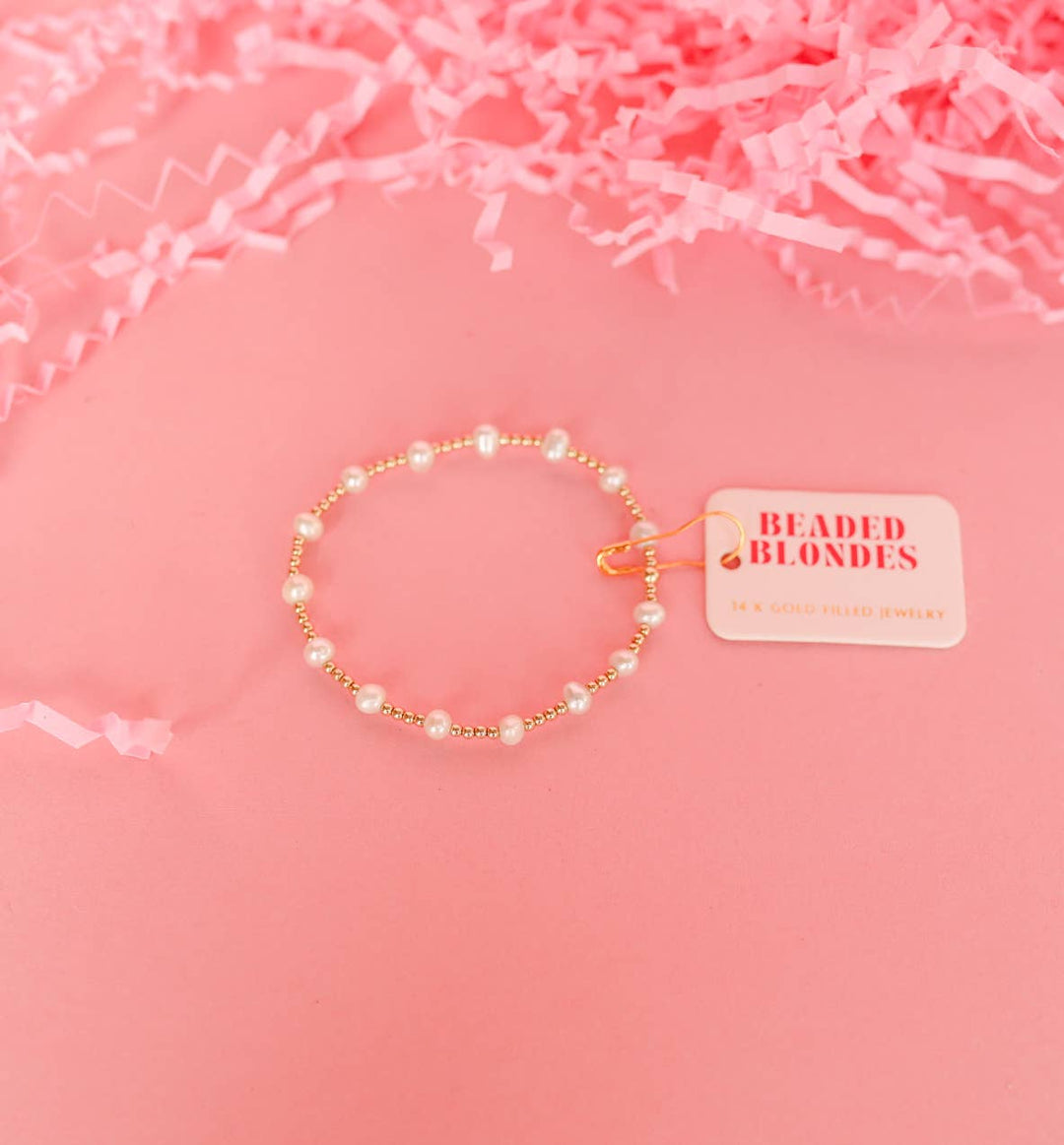 Lolo Pearl Bracelet in Gold-Beaded Blondes-Market Street Nest, Fashionable Clothing, Shoes and Home Décor Located in Mabank, TX