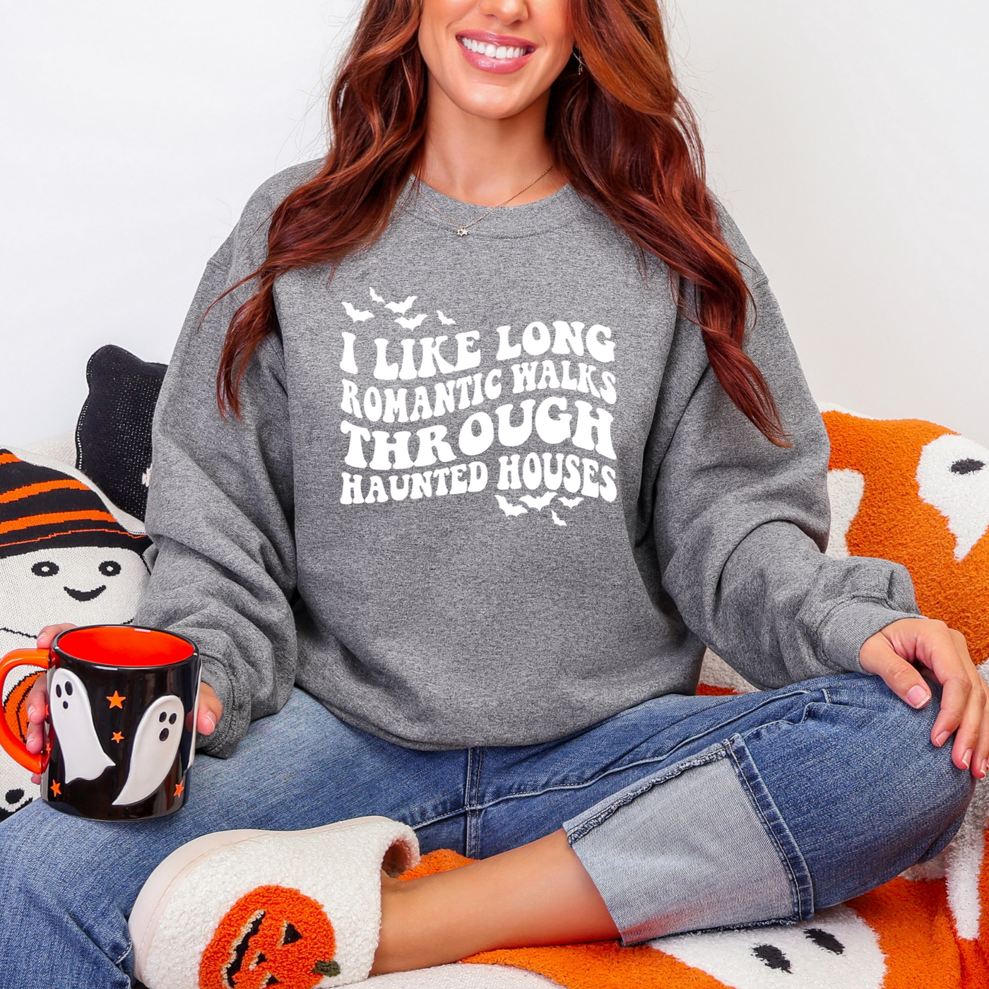 Long Haunted Walks Sweatshirt-Womens-Ave Shops-Market Street Nest, Fashionable Clothing, Shoes and Home Décor Located in Mabank, TX