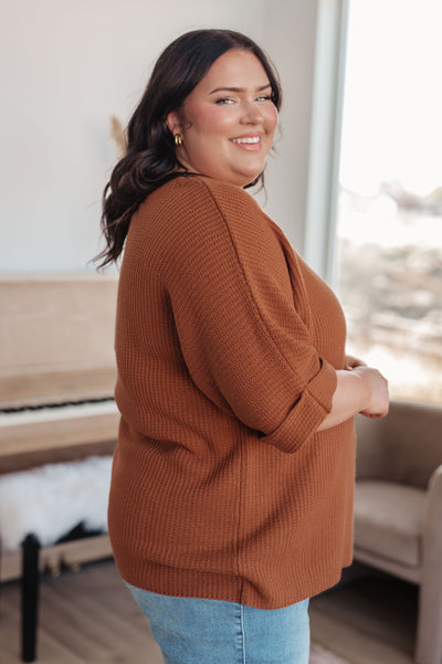 Lotta Love Knitted Sweater Top in Rust-Tops-Ave Shops-Market Street Nest, Fashionable Clothing, Shoes and Home Décor Located in Mabank, TX