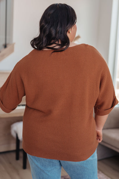 Lotta Love Knitted Sweater Top in Rust-Tops-Ave Shops-Market Street Nest, Fashionable Clothing, Shoes and Home Décor Located in Mabank, TX