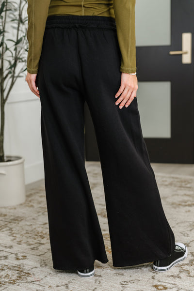 Lounge Line Wide Leg Sweats in Black-Womens-Ave Shops-Market Street Nest, Fashionable Clothing, Shoes and Home Décor Located in Mabank, TX