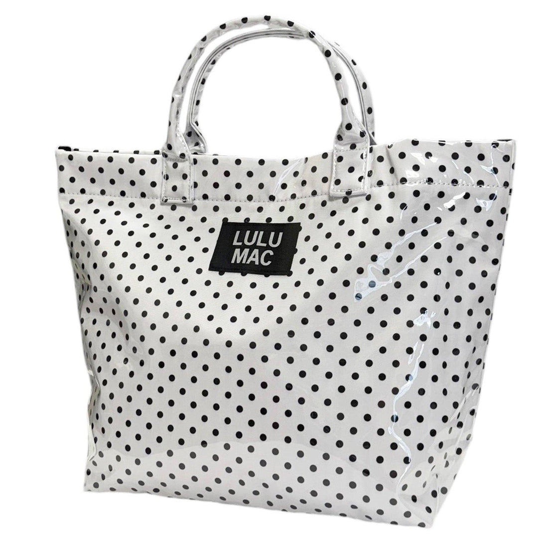 LM-BG-1003 TOTE BAG WHITE/BLACK DOT-Girlie Girl Originals-Market Street Nest, Fashionable Clothing, Shoes and Home Décor Located in Mabank, TX