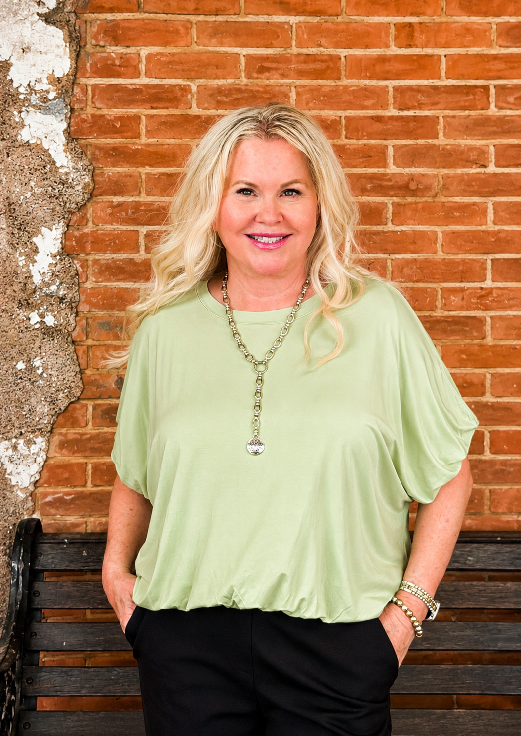 Double Lined Bubble Sleeve &amp; Hem Top - Sweet Home Mohme-08-Tops-Umgee USA Inc-Market Street Nest, Fashionable Clothing, Shoes and Home Décor Located in Mabank, TX