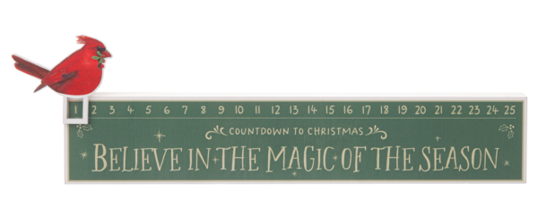 Cardinal Countdown Calendar - Believe in the Magic of the Season-Home Décor-GANZ-Market Street Nest, Fashionable Clothing, Shoes and Home Décor Located in Mabank, TX