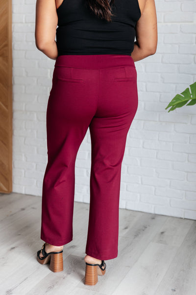 Magic Straight Pants in Wine-Bottoms-Ave Shops-Market Street Nest, Fashionable Clothing, Shoes and Home Décor Located in Mabank, TX