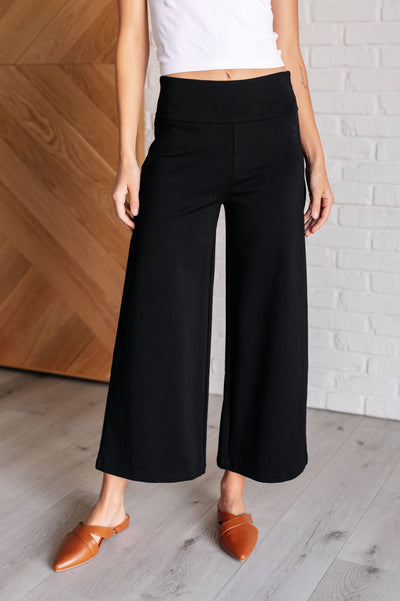 Magic Wide Leg Crop Pants in Black-Bottoms-Ave Shops-Market Street Nest, Fashionable Clothing, Shoes and Home Décor Located in Mabank, TX