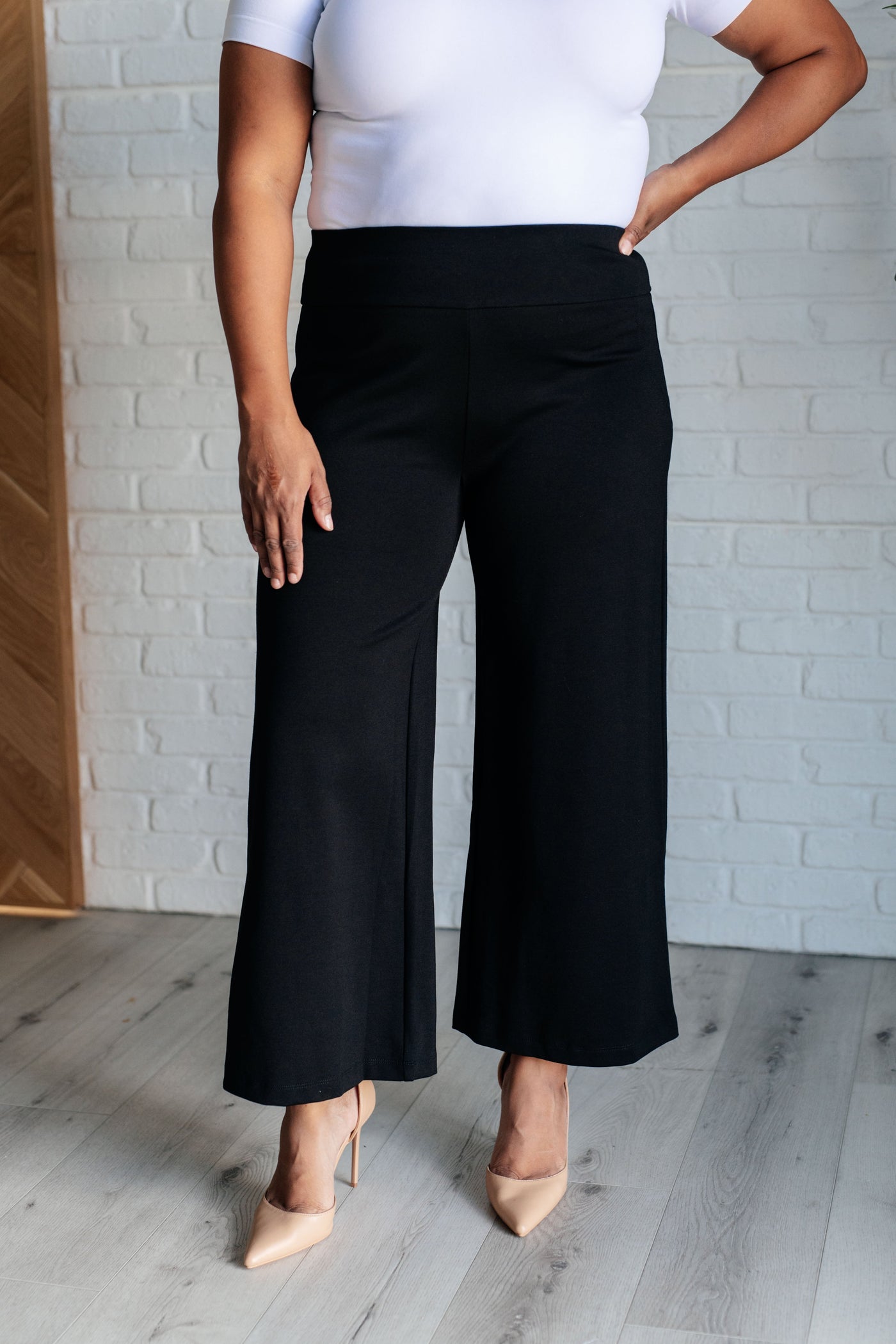 Magic Wide Leg Crop Pants in Black-Bottoms-Ave Shops-Market Street Nest, Fashionable Clothing, Shoes and Home Décor Located in Mabank, TX