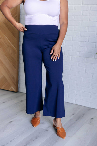 Magic Wide Leg Crop Pants in Navy-Bottoms-Ave Shops-Market Street Nest, Fashionable Clothing, Shoes and Home Décor Located in Mabank, TX