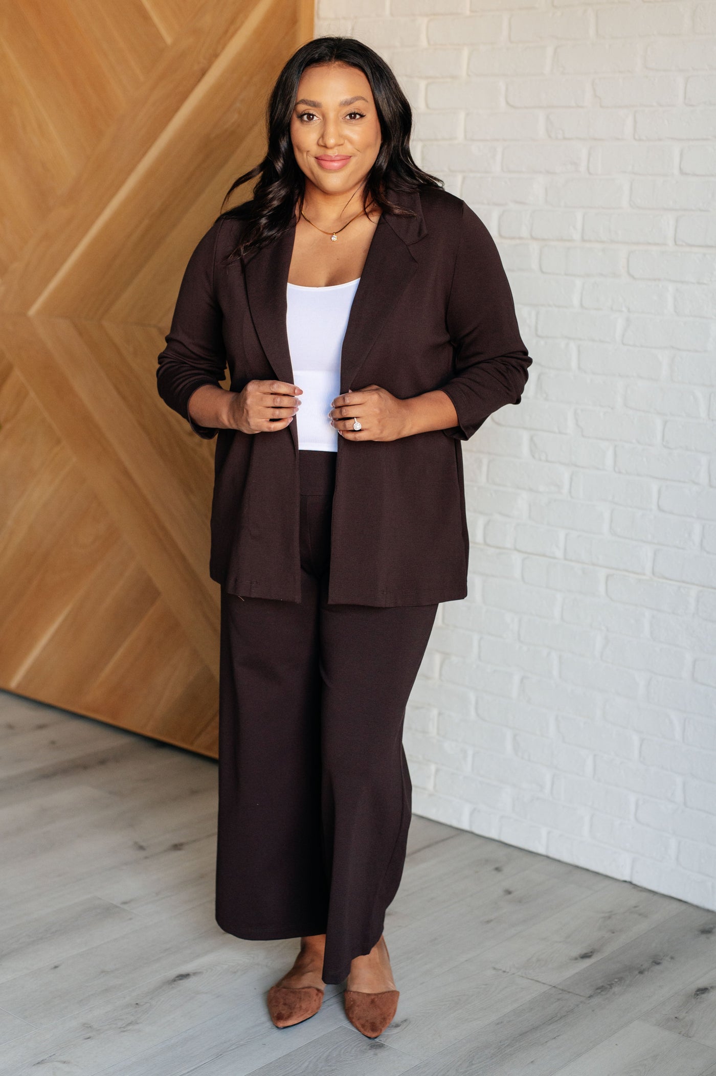 Magic 3/4 Blazer in Chocolate-Layers-Ave Shops-Market Street Nest, Fashionable Clothing, Shoes and Home Décor Located in Mabank, TX