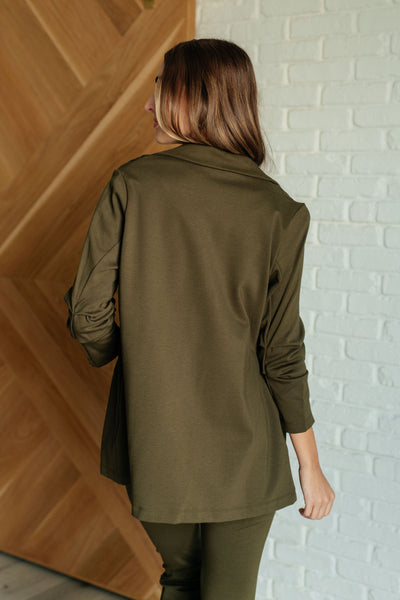 Magic 3/4 Blazer in Olive-Layers-Ave Shops-Market Street Nest, Fashionable Clothing, Shoes and Home Décor Located in Mabank, TX