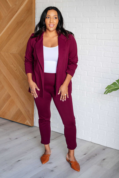 Magic 3/4 Blazer in Wine-Layers-Ave Shops-Market Street Nest, Fashionable Clothing, Shoes and Home Décor Located in Mabank, TX