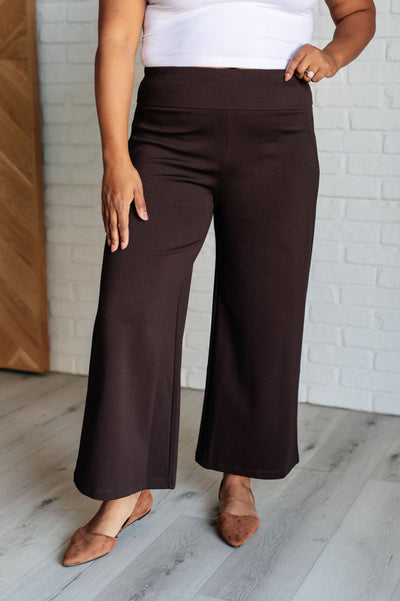 Magic Wide Leg Crop Pants in Chocolate-Bottoms-Ave Shops-Market Street Nest, Fashionable Clothing, Shoes and Home Décor Located in Mabank, TX