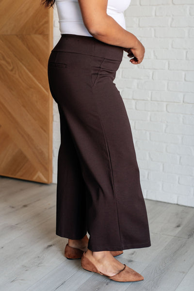 Magic Wide Leg Crop Pants in Chocolate-Bottoms-Ave Shops-Market Street Nest, Fashionable Clothing, Shoes and Home Décor Located in Mabank, TX