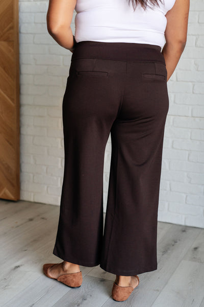 Magic Wide Leg Crop Pants in Chocolate-Bottoms-Ave Shops-Market Street Nest, Fashionable Clothing, Shoes and Home Décor Located in Mabank, TX