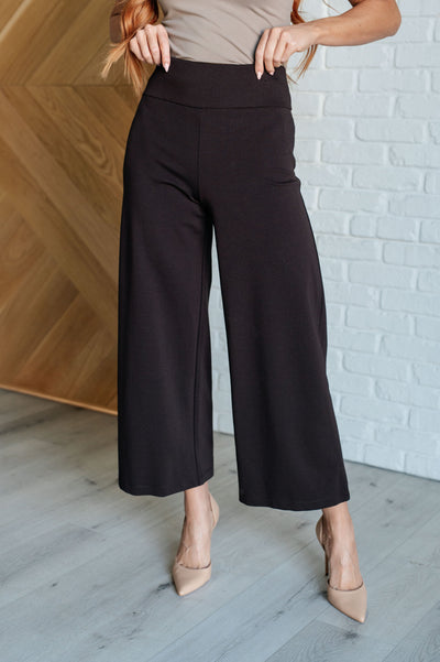 Magic Wide Leg Crop Pants in Chocolate-Bottoms-Ave Shops-Market Street Nest, Fashionable Clothing, Shoes and Home Décor Located in Mabank, TX