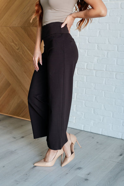 Magic Wide Leg Crop Pants in Chocolate-Bottoms-Ave Shops-Market Street Nest, Fashionable Clothing, Shoes and Home Décor Located in Mabank, TX