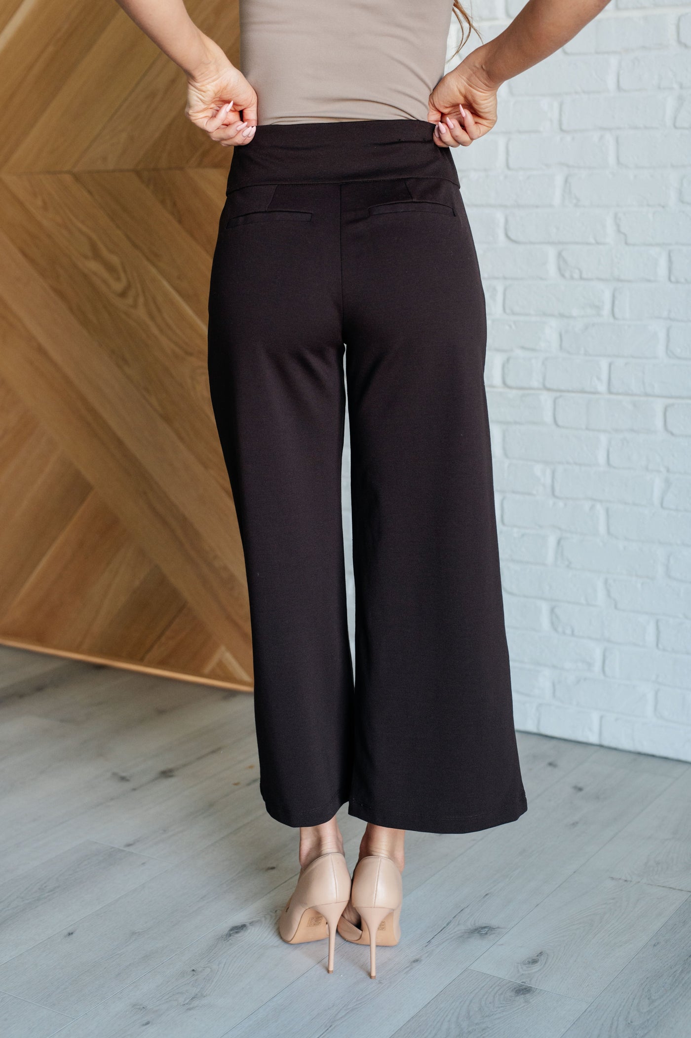 Magic Wide Leg Crop Pants in Chocolate-Bottoms-Ave Shops-Market Street Nest, Fashionable Clothing, Shoes and Home Décor Located in Mabank, TX