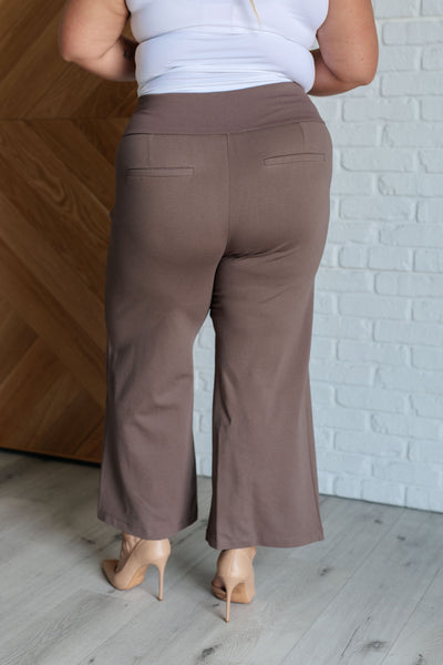 Magic Wide Leg Crop Pants in Dark Mocha-Bottoms-Ave Shops-Market Street Nest, Fashionable Clothing, Shoes and Home Décor Located in Mabank, TX