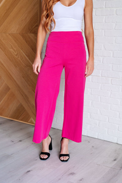 Magic Wide Leg Crop Pants in Hot Pink-Bottoms-Ave Shops-Market Street Nest, Fashionable Clothing, Shoes and Home Décor Located in Mabank, TX