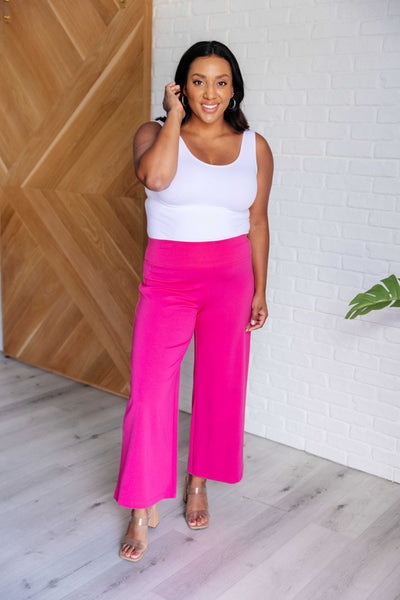 Magic Wide Leg Crop Pants in Hot Pink-Bottoms-Ave Shops-Market Street Nest, Fashionable Clothing, Shoes and Home Décor Located in Mabank, TX