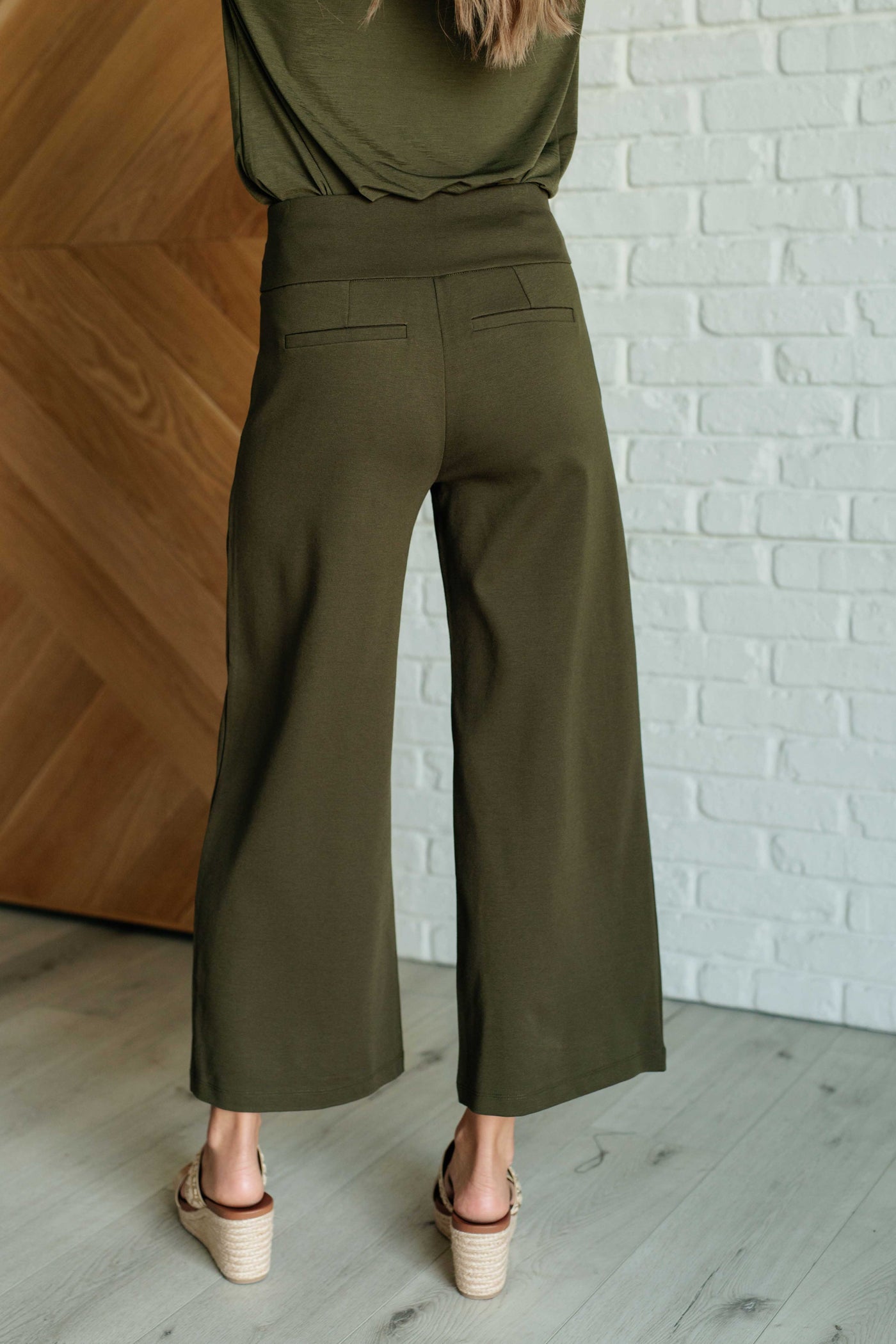 Magic Wide Leg Crop Pants in Olive-Bottoms-Ave Shops-Market Street Nest, Fashionable Clothing, Shoes and Home Décor Located in Mabank, TX