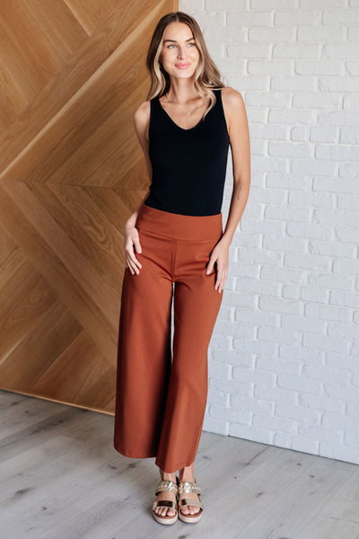 Magic Wide Leg Crop Pants in Rust-Bottoms-Ave Shops-Market Street Nest, Fashionable Clothing, Shoes and Home Décor Located in Mabank, TX