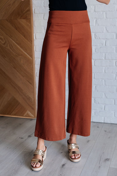 Magic Wide Leg Crop Pants in Rust-Bottoms-Ave Shops-Market Street Nest, Fashionable Clothing, Shoes and Home Décor Located in Mabank, TX