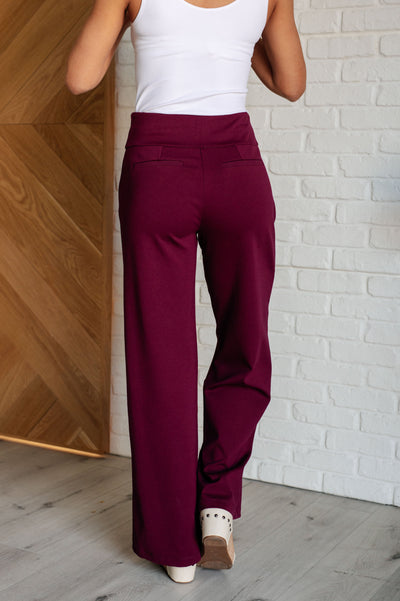 Magic Wide Leg Pants in Wine-Bottoms-Ave Shops-Market Street Nest, Fashionable Clothing, Shoes and Home Décor Located in Mabank, TX