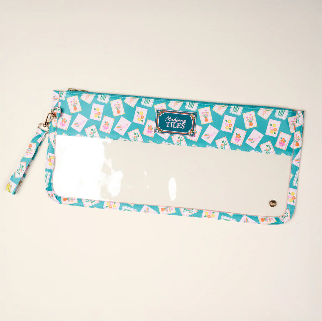 Mahjong Tile Keeper Pouch - It's Mahj Time - Teal-03-Home & Gift-The Darling Effect-Market Street Nest, Fashionable Clothing, Shoes and Home Décor Located in Mabank, TX