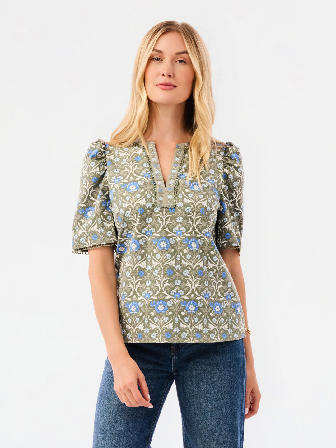 Mary Square Adelyn Top | Ashdown Abbey Olive-08-Tops-MARY SQUARE-Market Street Nest, Fashionable Clothing, Shoes and Home Décor Located in Mabank, TX