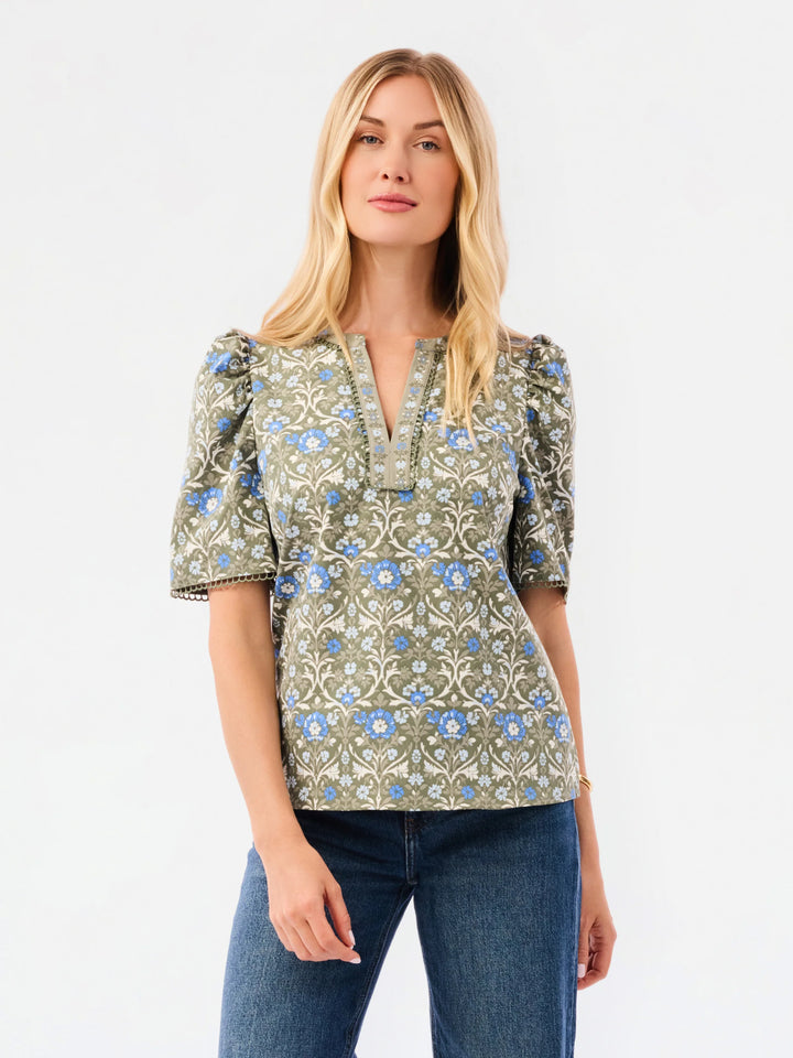 Mary Square Adelyn Top | Ashdown Abbey Olive-08-Tops-MARY SQUARE-Market Street Nest, Fashionable Clothing, Shoes and Home Décor Located in Mabank, TX