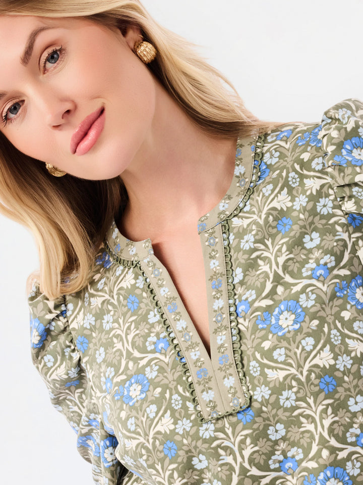 Mary Square Adelyn Top | Ashdown Abbey Olive-08-Tops-MARY SQUARE-Market Street Nest, Fashionable Clothing, Shoes and Home Décor Located in Mabank, TX
