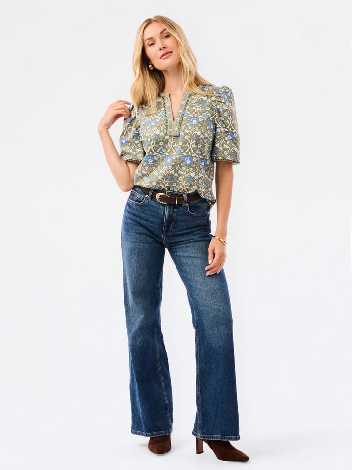 Mary Square Adelyn Top | Ashdown Abbey Olive-08-Tops-MARY SQUARE-Market Street Nest, Fashionable Clothing, Shoes and Home Décor Located in Mabank, TX