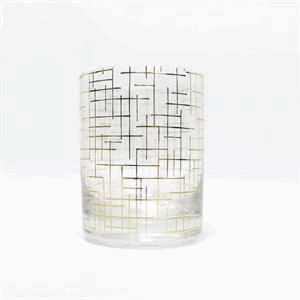 Mary Square Women 03-home & Gift Glass Cocktail Gold Hatch-03-Home & Gift-MARY SQUARE-Market Street Nest, Fashionable Clothing, Shoes and Home Décor Located in Mabank, TX