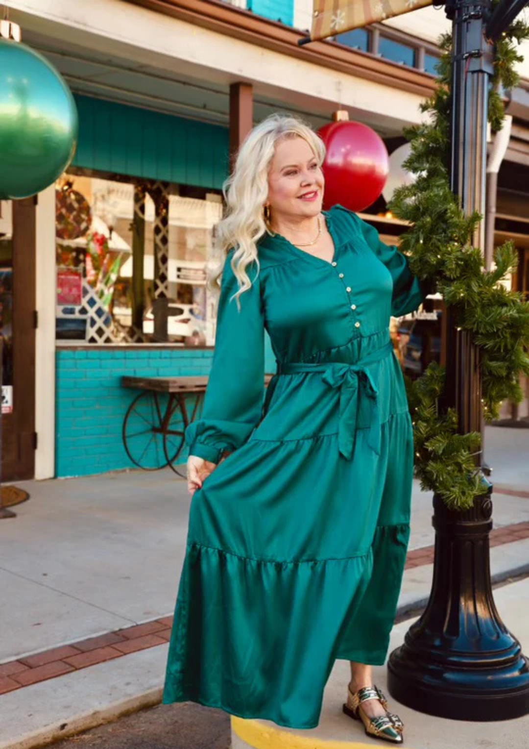 Mary Square Gracelyn Dress - Aventurine-10-Dresses, Rompers & Sets-Mary Square-Market Street Nest, Fashionable Clothing, Shoes and Home Décor Located in Mabank, TX