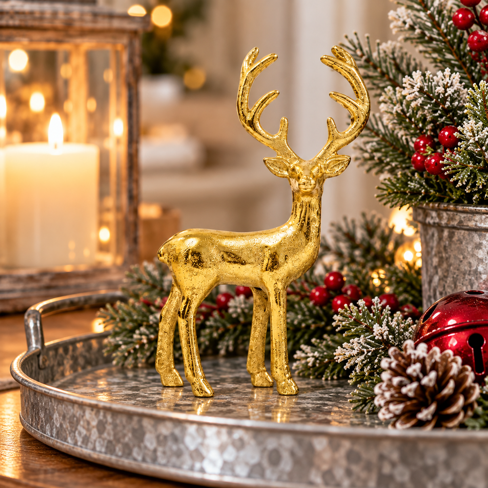 Mary Square Metal Reindeer Small-03-Home & Gift-MARY SQUARE-Market Street Nest, Fashionable Clothing, Shoes and Home Décor Located in Mabank, TX