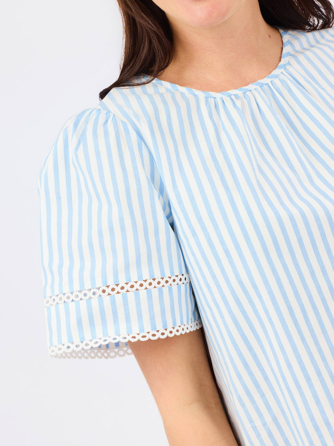 Tabby Top | Pin Stripe Blue-Mary Square-Market Street Nest, Fashionable Clothing, Shoes and Home Décor Located in Mabank, TX
