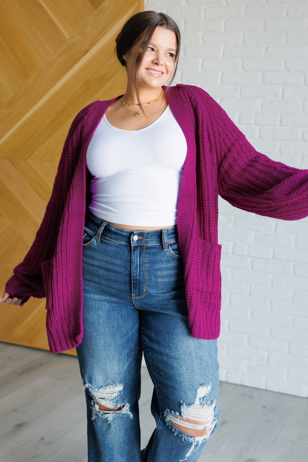 Maybe Monday Cardigan in Berry-Layers-Ave Shops-Market Street Nest, Fashionable Clothing, Shoes and Home Décor Located in Mabank, TX