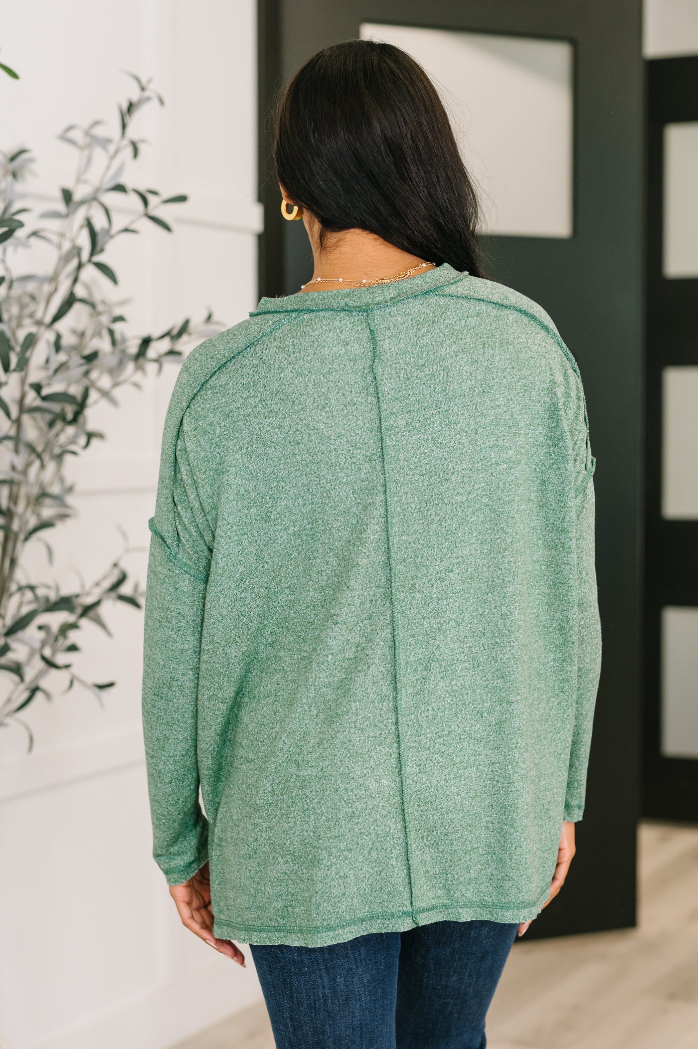 Mellow Mood Heathered Pullover in Dark Green-Womens-Ave Shops-Market Street Nest, Fashionable Clothing, Shoes and Home Décor Located in Mabank, TX