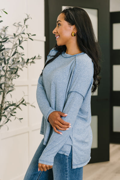 Mellow Mood Heathered Pullover in Dusty Blue-Womens-Ave Shops-Market Street Nest, Fashionable Clothing, Shoes and Home Décor Located in Mabank, TX