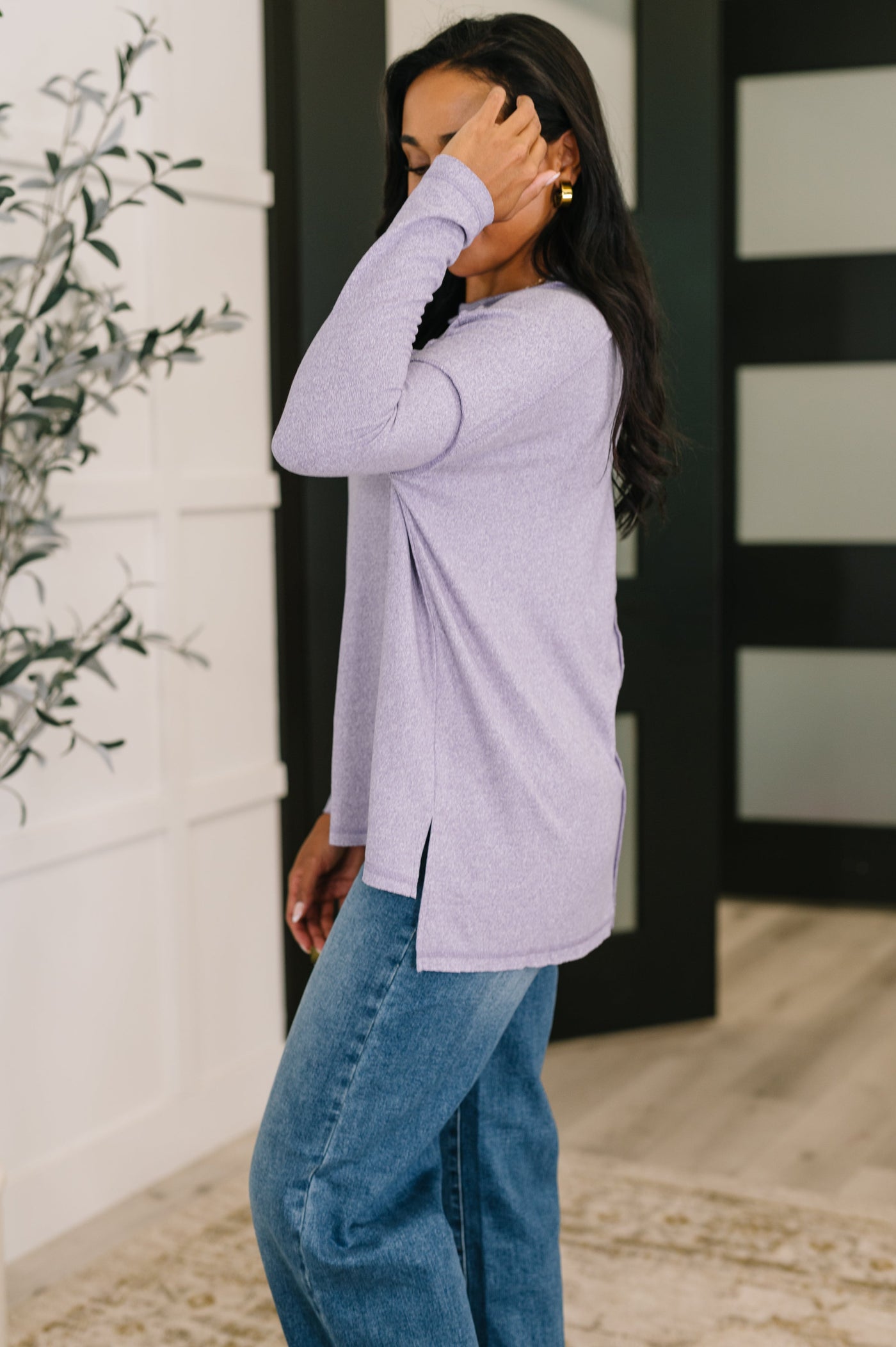 Mellow Mood Heathered Pullover in Lavender-Womens-Ave Shops-Market Street Nest, Fashionable Clothing, Shoes and Home Décor Located in Mabank, TX