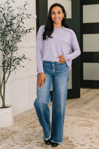 Mellow Mood Heathered Pullover in Lavender-Womens-Ave Shops-Market Street Nest, Fashionable Clothing, Shoes and Home Décor Located in Mabank, TX