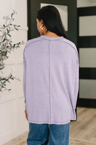Mellow Mood Heathered Pullover in Lavender-Womens-Ave Shops-Market Street Nest, Fashionable Clothing, Shoes and Home Décor Located in Mabank, TX