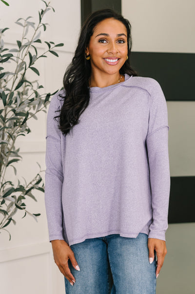 Mellow Mood Heathered Pullover in Lavender-Womens-Ave Shops-Market Street Nest, Fashionable Clothing, Shoes and Home Décor Located in Mabank, TX