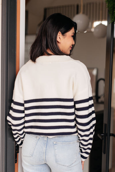 Memorable Moments Striped Sweater in White-Tops-Ave Shops-Market Street Nest, Fashionable Clothing, Shoes and Home Décor Located in Mabank, TX