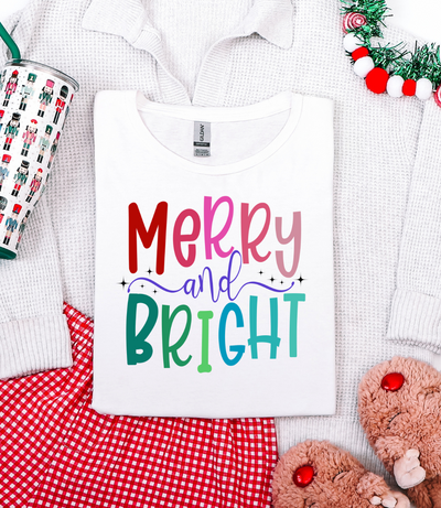Merry and Bright Graphic Tee and Sweatshirt-Womens-Ave Shops-Market Street Nest, Fashionable Clothing, Shoes and Home Décor Located in Mabank, TX