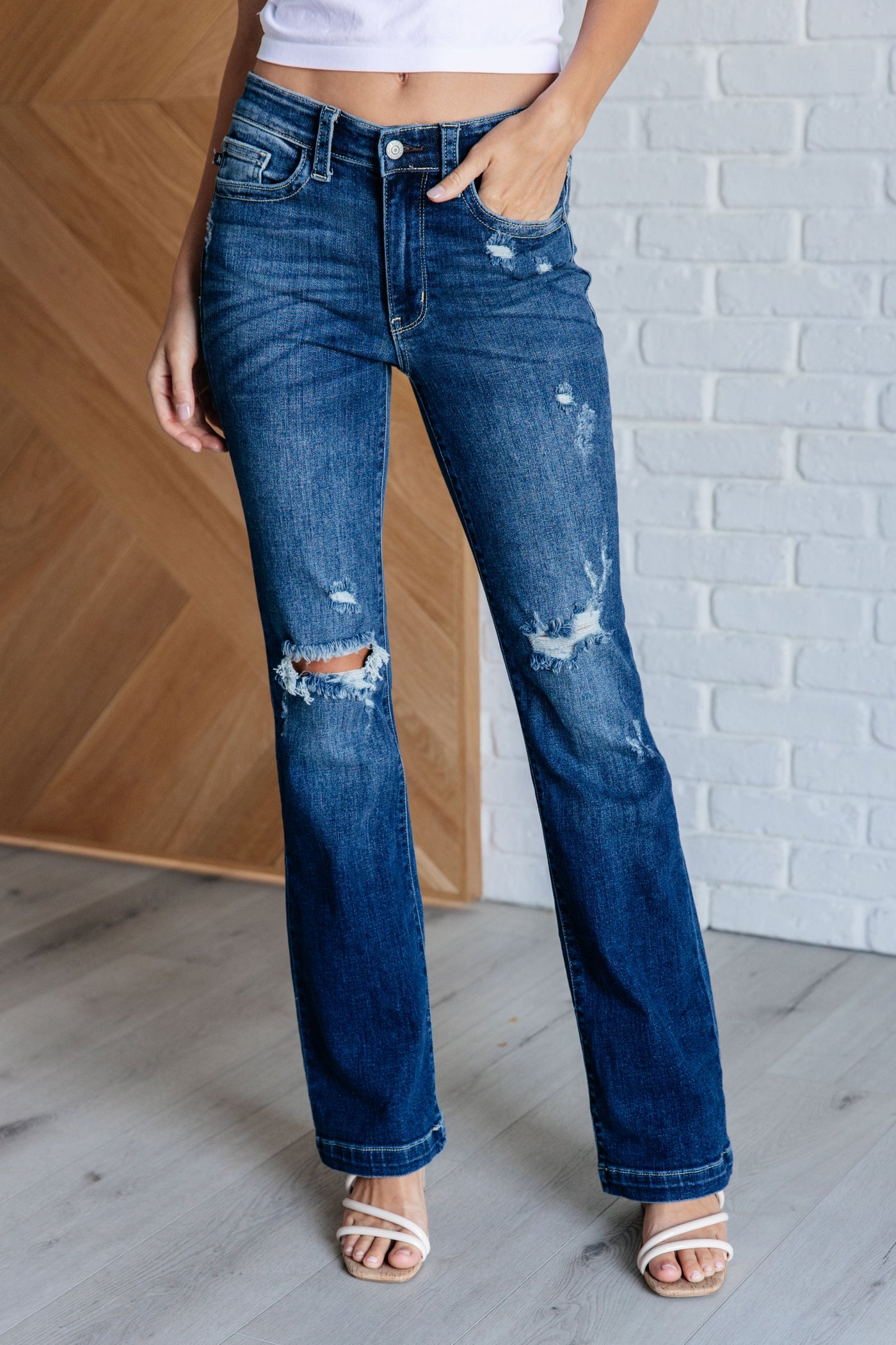 Mila Mid Rise Distressed Bootcut Jeans-Womens-Ave Shops-Market Street Nest, Fashionable Clothing, Shoes and Home Décor Located in Mabank, TX