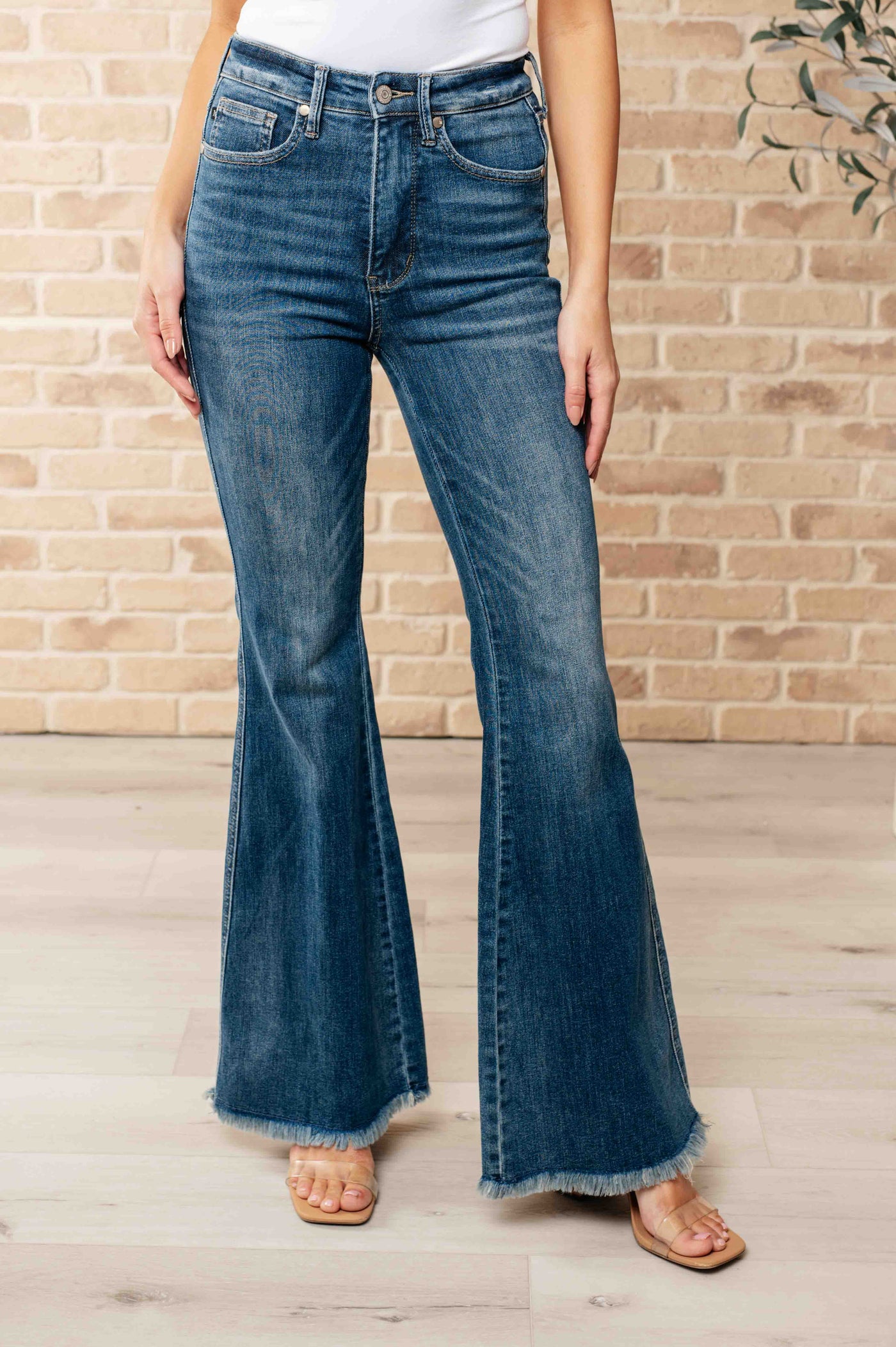 Miley High Waist Control Top Frayed Hem Flare Jeans-Womens-Ave Shops-Market Street Nest, Fashionable Clothing, Shoes and Home Décor Located in Mabank, TX